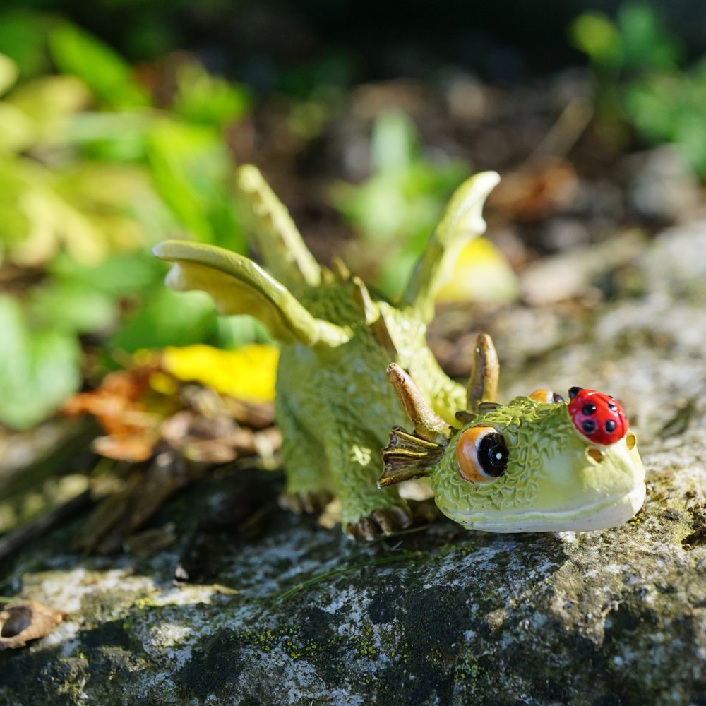Mini Dragon with Ladybug Statue