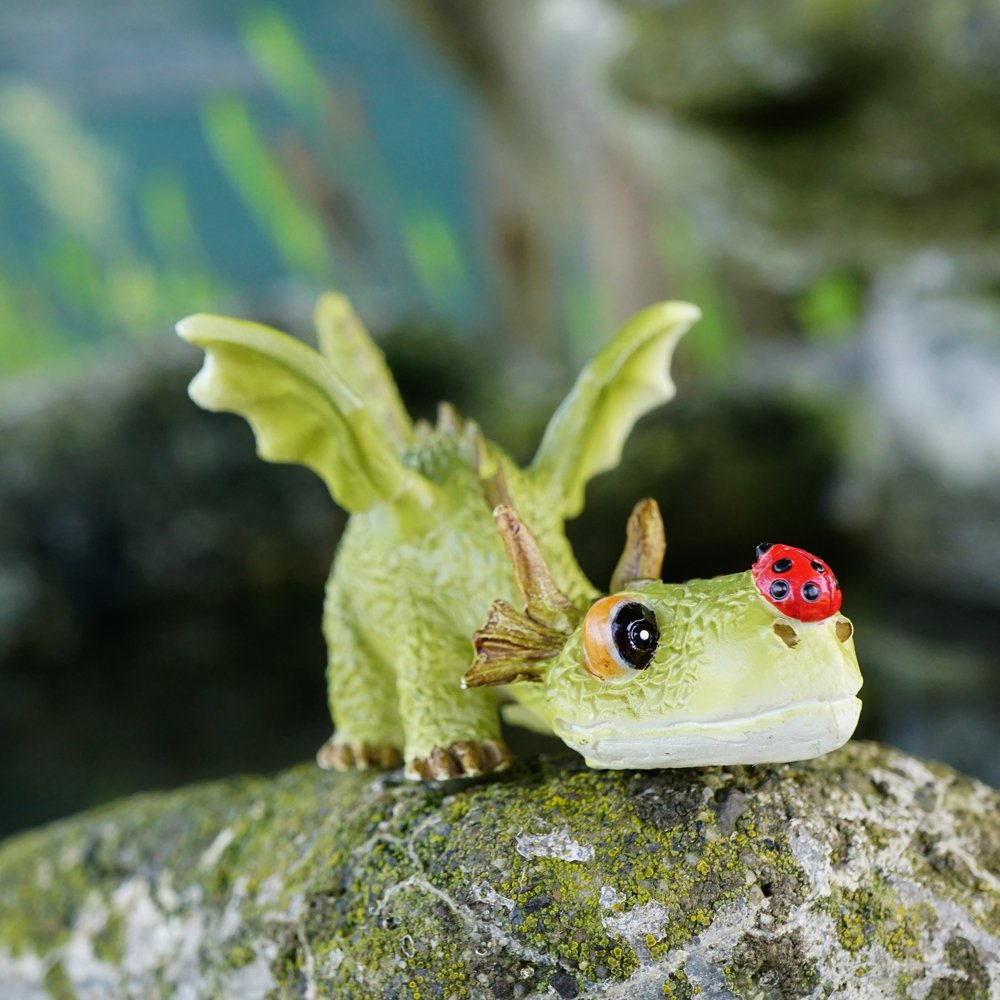 Mini Dragon with Ladybug Statue