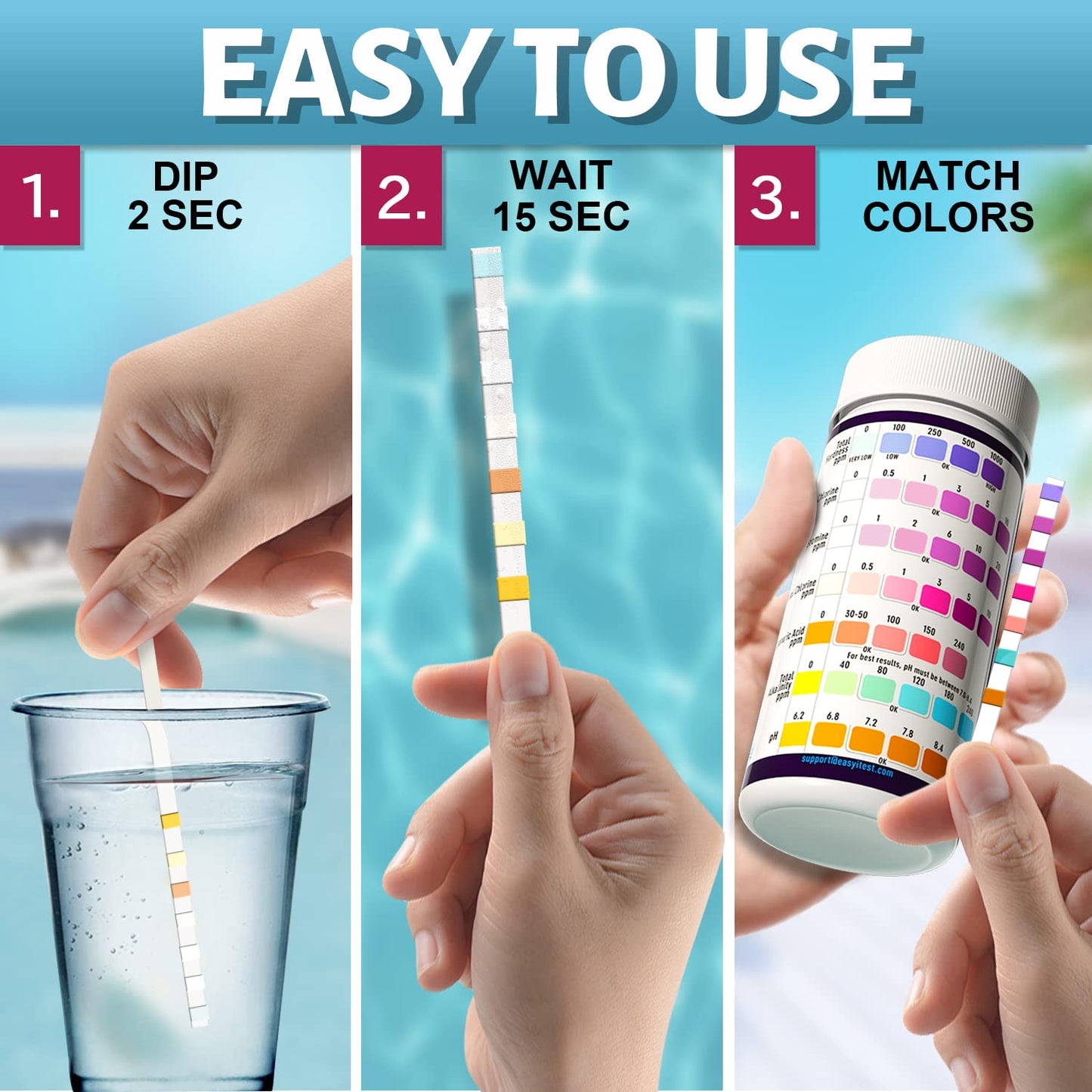 7-Way Pool Test Strips