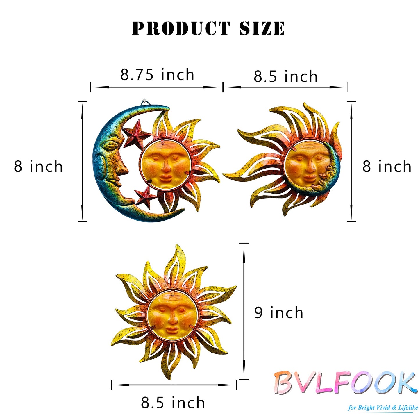 Sun Face Metal Wall Art Decor