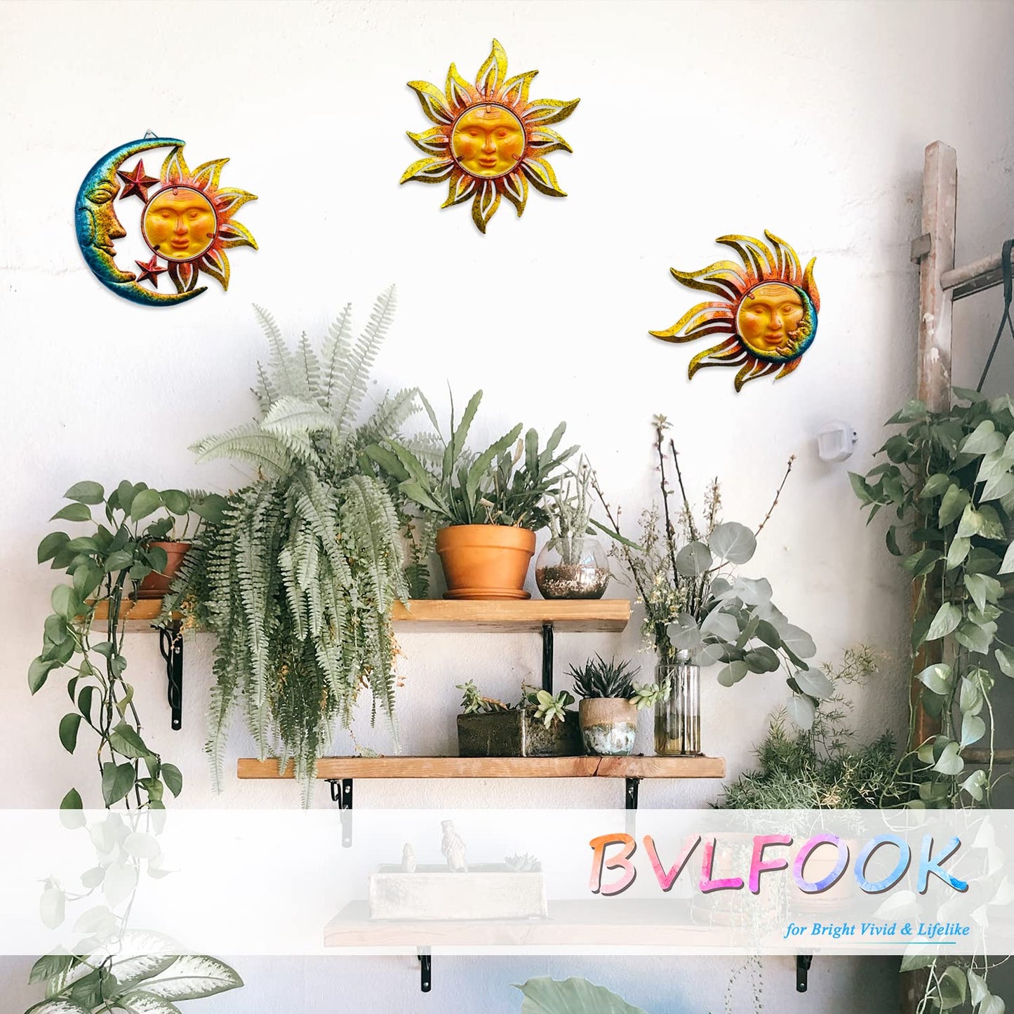 Sun Face Metal Wall Art Decor