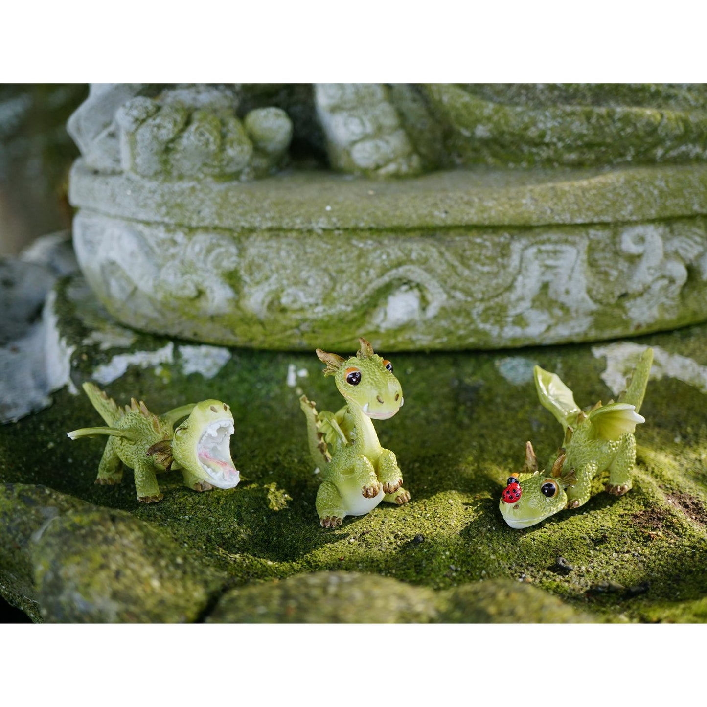 Mini Dragon with Ladybug Statue