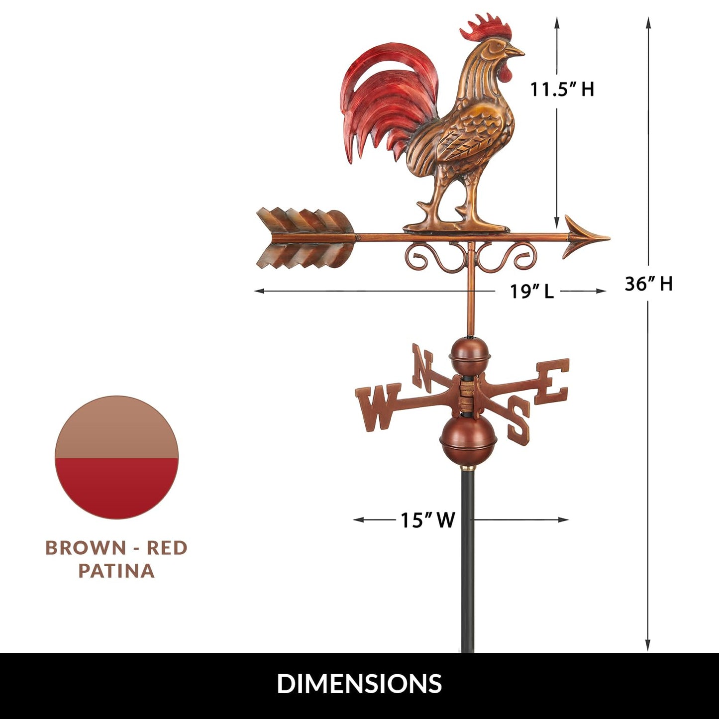 Bantam Red Rooster Weathervane