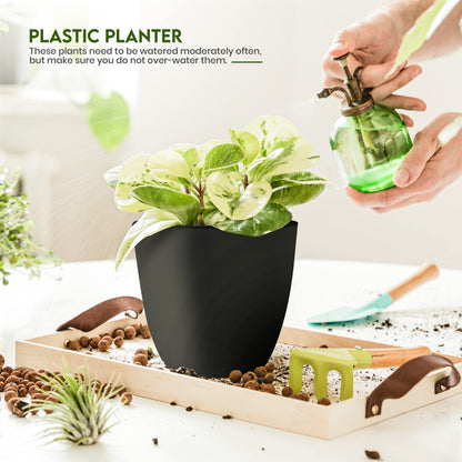 Plastic Plant Pots with Saucers